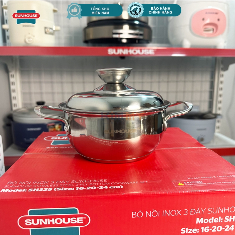 Bộ 3 nồi Sunhouse SHD335 - 3 đáy INOX cao cấp